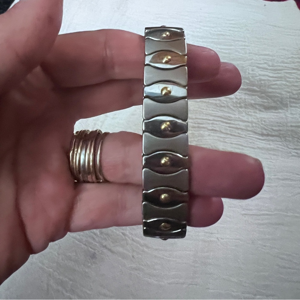 Milor Italy SS & 18k stretch bracelet. Gently used. - Picture 5 of 7